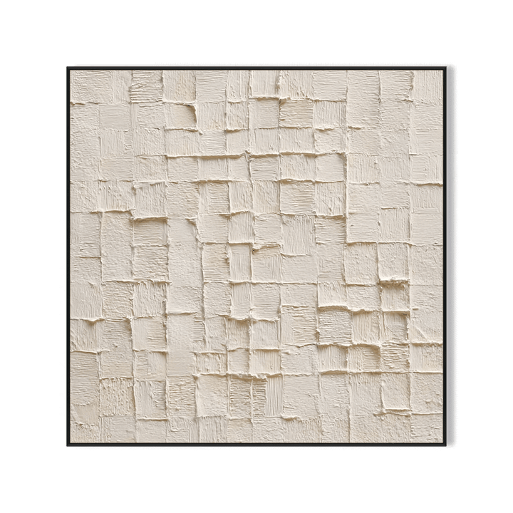 Yartly Ivory Abstract Wall Art – Minimalist Textured Painting