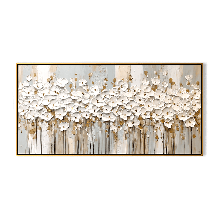 Yartly Orchid Floral Wall Art - Petal Symphony Textured Painting