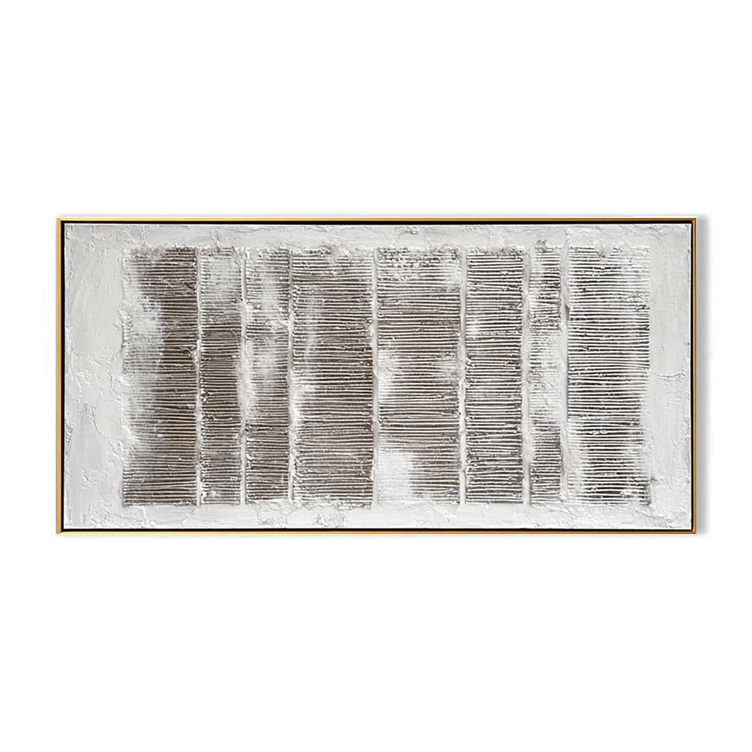 Yartly Textured Linear Wall Art – Modern Abstract Relief Painting