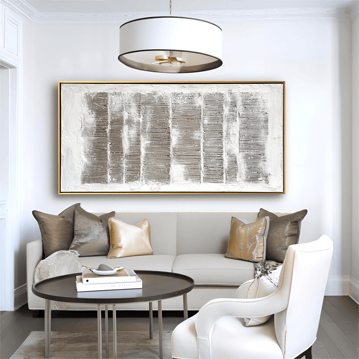 Yartly Textured Linear Wall Art – Modern Abstract Relief Painting